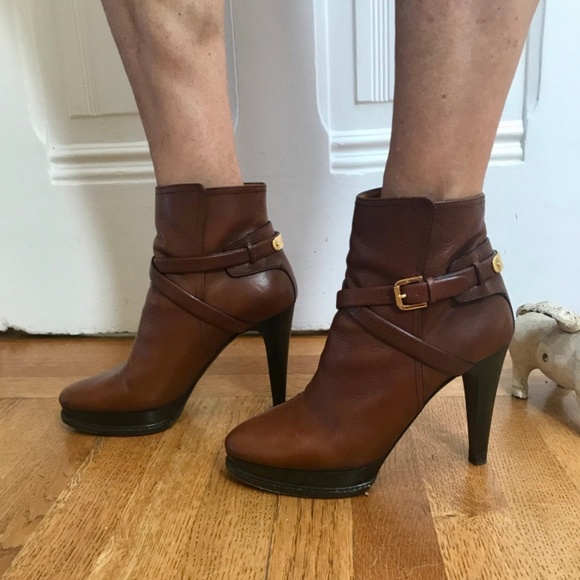 Ralph Lauren Vienna High Polish Calf Booties - Picture 1 of 5